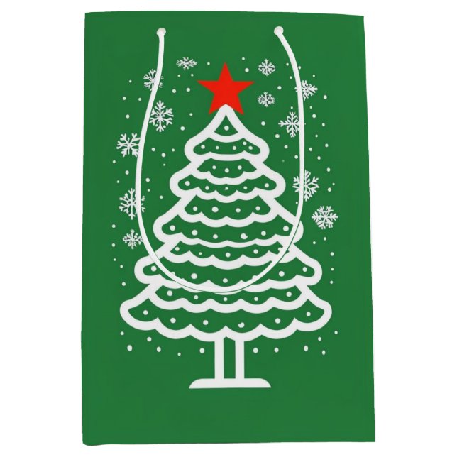 Sacola Para Presentes Média Natal Verde e Vermelho (Frente)