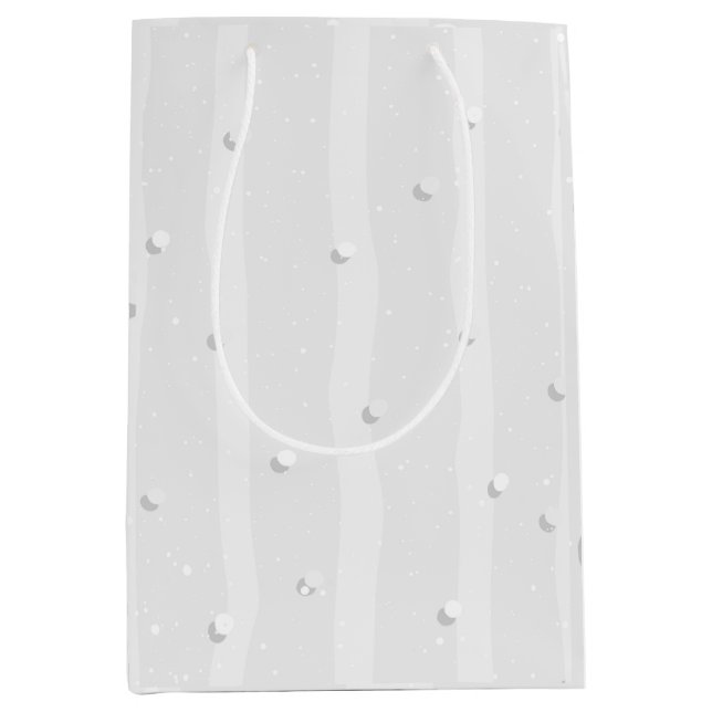 Sacola Para Presentes Média Natural de Branco Padrão (Frente)