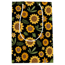 Sacola Para Presentes Média Natureza Cair Girassol