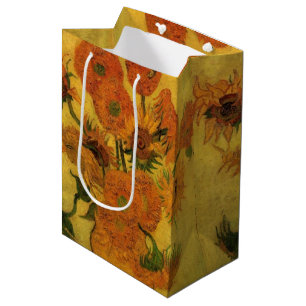 Sacola Para Presentes Média Natureza-morta de Vincent van Gogh Vaso com 15 gir