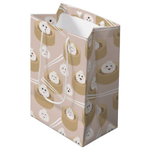 Sacola Para Presentes Média Navio a vapor Cute Kawaii Dumplings