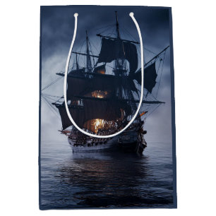 Sacola Para Presentes Média Navio Galeão Pirata Espanhol