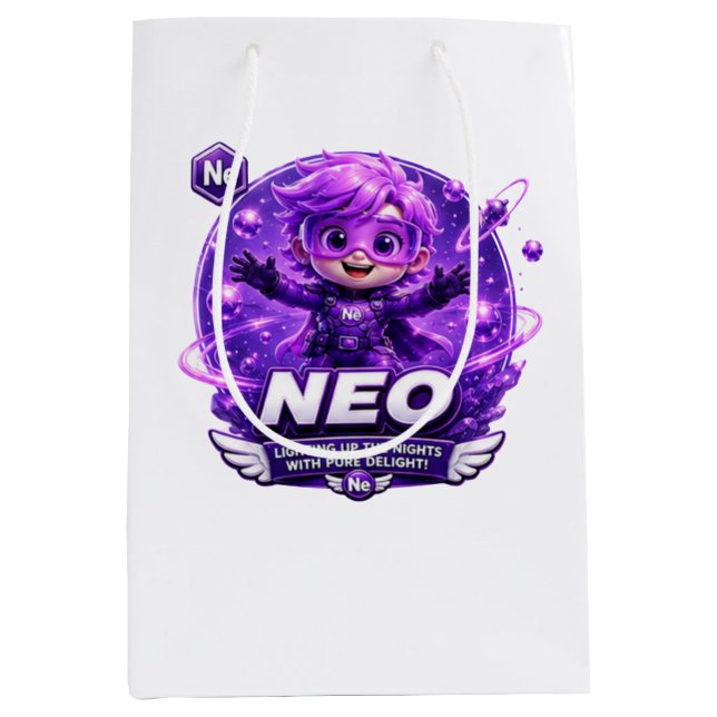 Sacola Para Presentes Média Neon ATOMIVRA (Frente)
