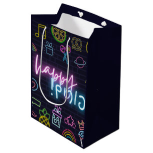Sacola Para Presentes Média Neon Purim