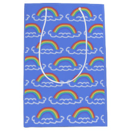 Sacola Para Presentes Média Neon Rainbows Gift Bag (Denim Blue)