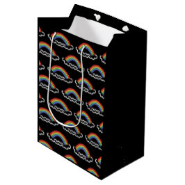 Sacola Para Presentes Média Neon Rainbows Gift Bag (Preto)