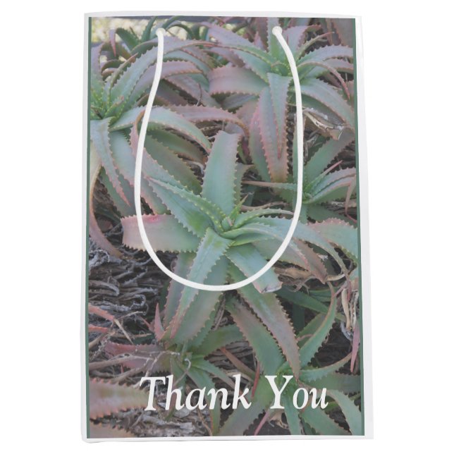 Sacola Para Presentes Média Nevada suculenta (Frente)