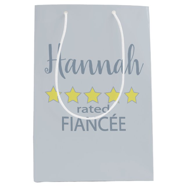 Sacola Para Presentes Média Noiva & Corte de Honra 5 Estrelas Noiva de Conto d (Frente)