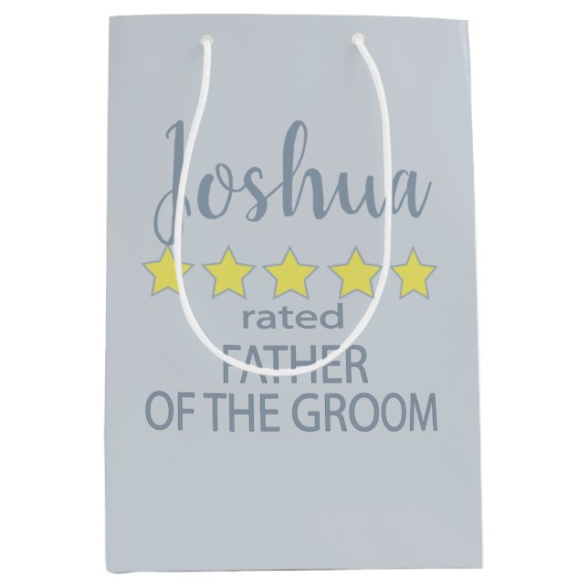 Sacola Para Presentes Média Noiva & Cortejo 5 Estrelas Pai do Noivo (Frente)