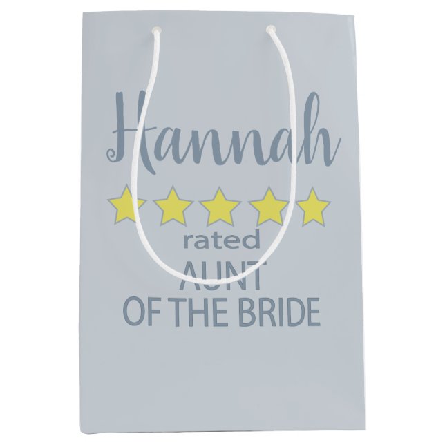 Sacola Para Presentes Média Noiva & Cortejo 5 Estrelas Tia da Noiva (Frente)