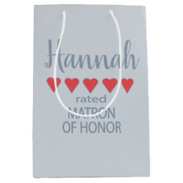 Sacola Para Presentes Média Noiva e Cortejo 5 Corações Dama de Honra