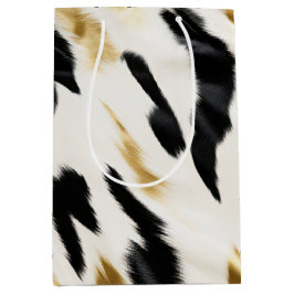 Sacola Para Presentes Média Noivado Dourado do Sudoeste Negro Branco