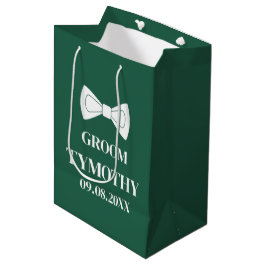 Sacola Para Presentes Média Noivo Esmeralda Verde Elegante Moderno Presentes C