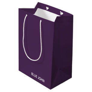 Sacola Para Presentes Média nome da cor roxa Blue John