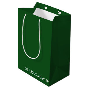 Sacola Para Presentes Média Nome de cor verde do Monster delicioso