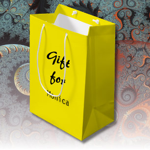 Sacola Para Presentes Média Nome do Na moda Elegante Personalizado do Canário