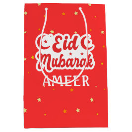 Sacola Para Presentes Média Nome Personalizado Bastante Eid Mubarak Happy Eid 