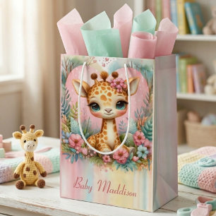 Sacola Para Presentes Média Nome Personalizado da Garota-Bebê