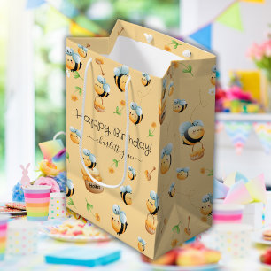 Sacola Para Presentes Média Nome Personalizado de Aniversário Feliz do Partido