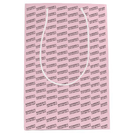 Sacola Para Presentes Média Nome Personalizado do aniversário de 30 anos Rosa