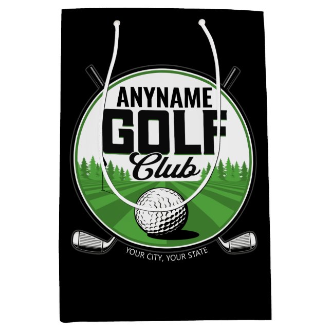 Sacola Para Presentes Média Nome Personalizado Profissional de Golfe Tac Clube (Frente)
