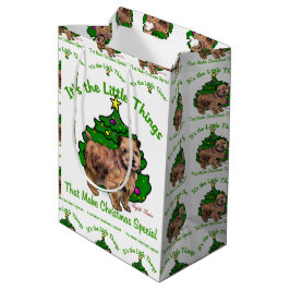 Sacola Para Presentes Média Norfolk Terrier Natal
