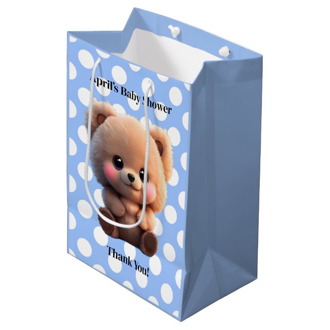 Sacola Para Presentes Média Nós podemos esperar Chá de fraldas de ursinho de u (Frente inclinada)