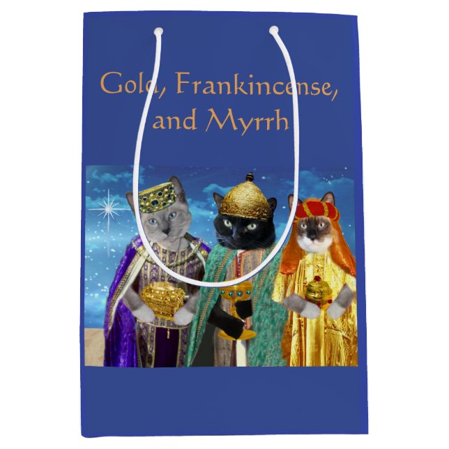 Sacola Para Presentes Média Nós três reis Presente Saco (Frente)