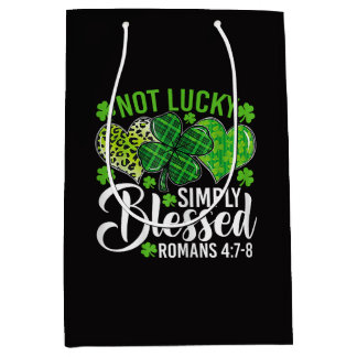 Sacola Para Presentes Média Not Lucky Simply Blessed Christian