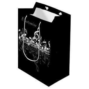 Sacola Para Presentes Média Notas de música branca, nada, mas tremenda
