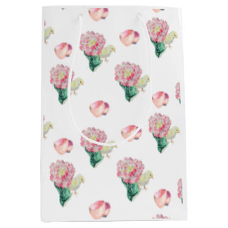 Sacola Para Presentes Média Nugget Baby Easter Chick e Tulipa