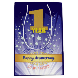 Sacola Para Presentes Média Numeração de Negrito de Aniversário de Recuperação