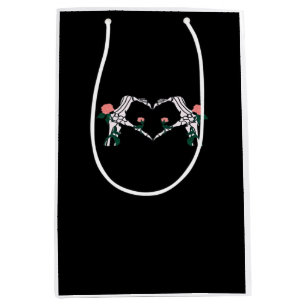 Sacola Para Presentes Média Nunca Selvagens - Rosas de Mãos de Esqueleto