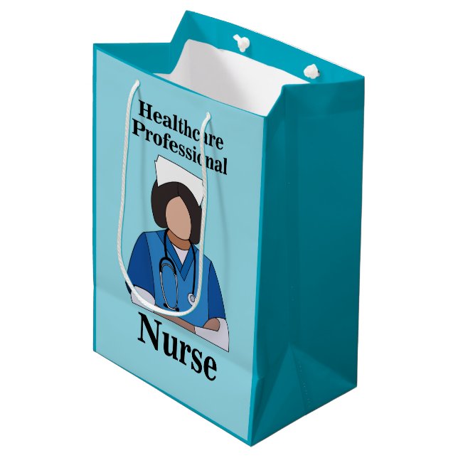 Sacola Para Presentes Média Nurse Nursing Healthcare Professional (Frente inclinada)