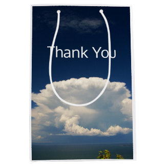 Sacola Para Presentes Média Nuvem de Puffy Branca