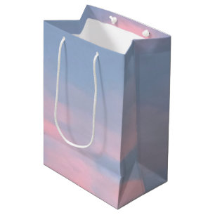 Sacola Para Presentes Média Nuvens rosa personalizáveis