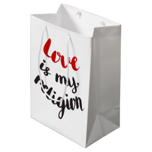 Sacola Para Presentes Média O Amor É A Minha Religião