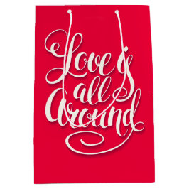 Sacola Para Presentes Média O Amor Está Tudo Em Torno Da Letra Rosa