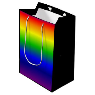 Sacola Para Presentes Média O arco-íris colore o preto do meio do saco do