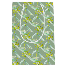 Sacola Para Presentes Média O eucalipto botânico deixa a aquarela