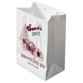 Sacola Para Presentes Média O Expresso Vintage de Natal do Papai Noel