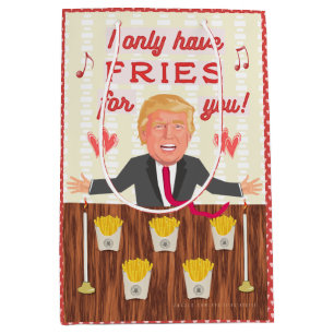 Sacola Para Presentes Média O fast food engraçado de Donald Trump frita o dia
