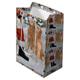 Sacola Para Presentes Média O golden retriever acredita o Natal