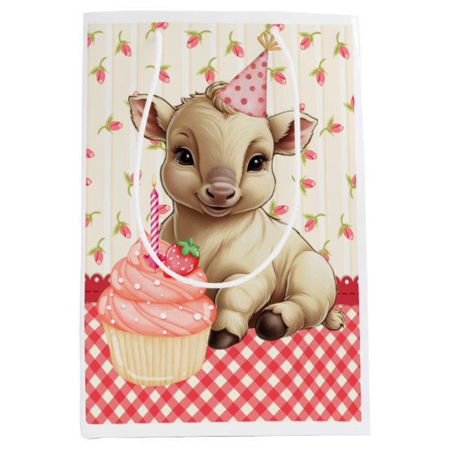 Sacola Para Presentes Média O melhor presente de aniversário (Frente)