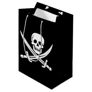 Sacola Para Presentes Média O pirata/crânios/espadas feitos sob encomenda da
