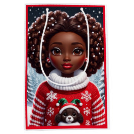 Sacola Para Presentes Média O Primeiro Dia Do Natal" Saco De Presente