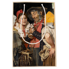 Sacola Para Presentes Média O tesouro do velho (o gato) (de Karl Gussow)