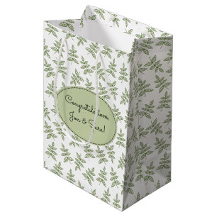Sacola Para Presentes Média O verde prudente deixa o casamento do teste padrã