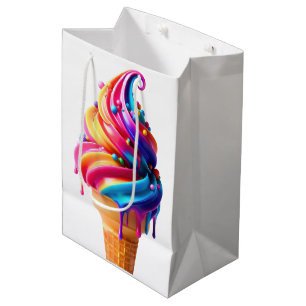 Sacola Para Presentes Média O vibrante cone de sorvete clássico da SlipperyJoe