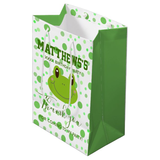 Sacola Para Presentes Média Obrigado Aniversário de criança Tema Favor (Frente inclinada)